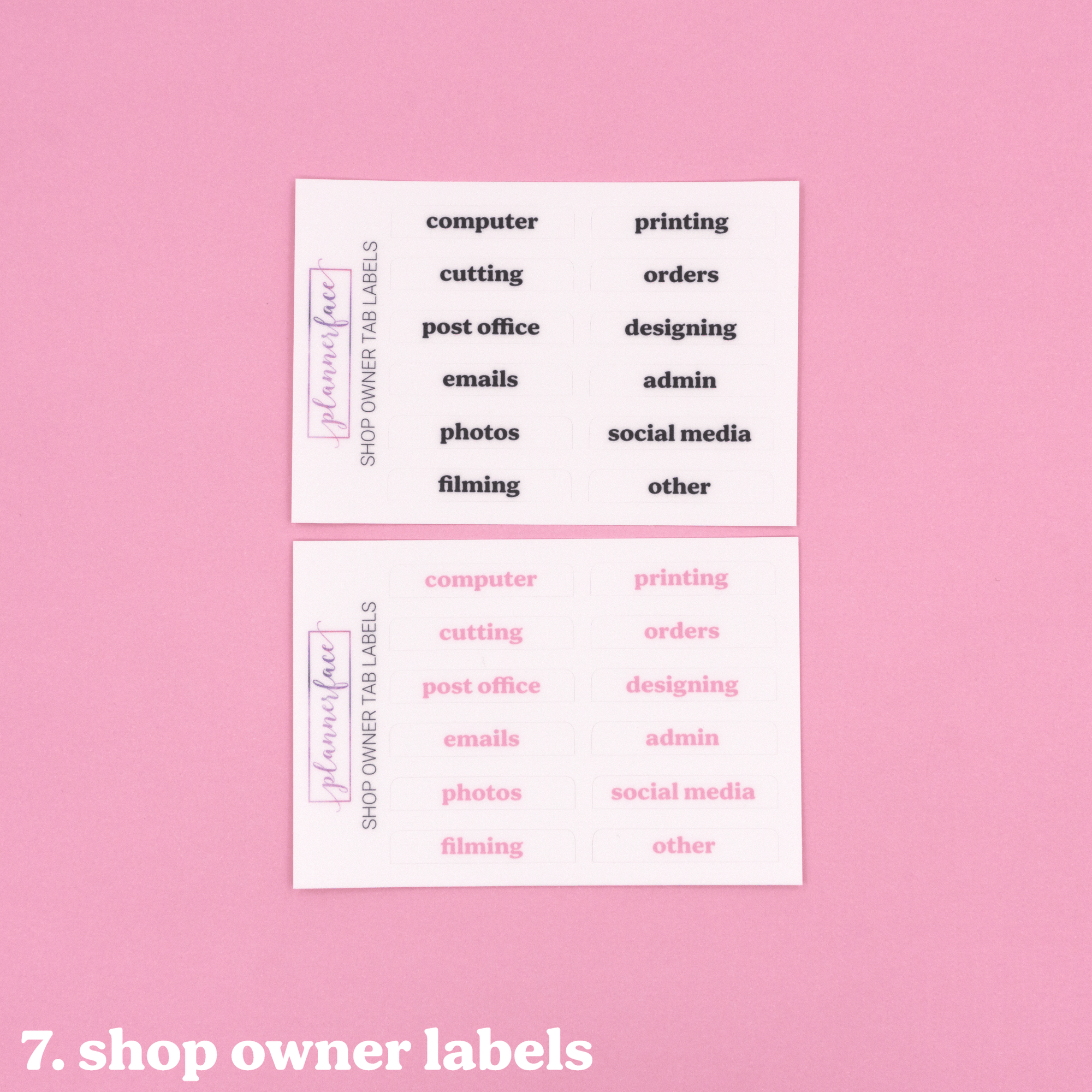 Tab Labels for Reusable Album Dividers by Plannerface