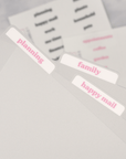 Tab Labels for Reusable Album Dividers by Plannerface