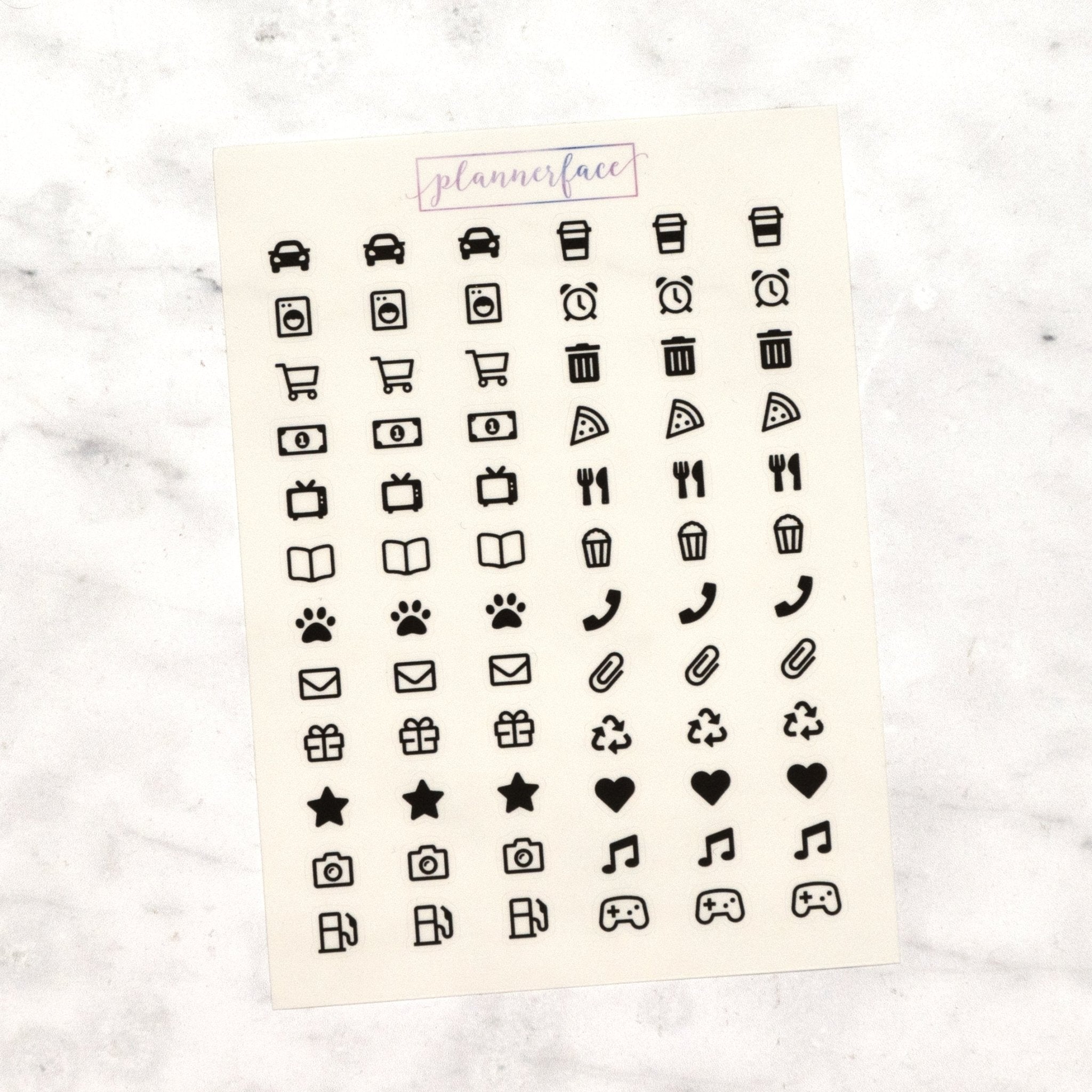 Transparent Icon Sticker Sampler by Plannerface