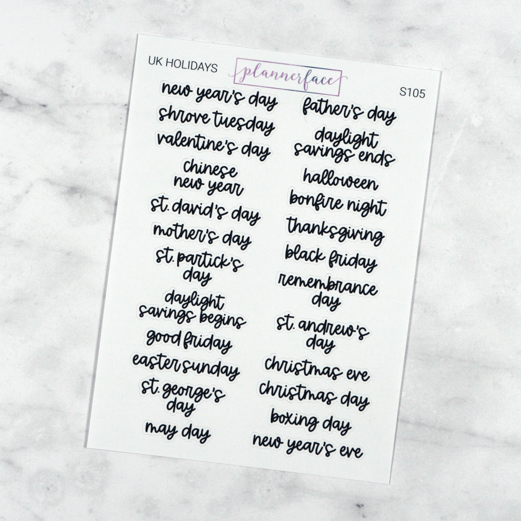 UK Holidays | Scripts by Plannerface