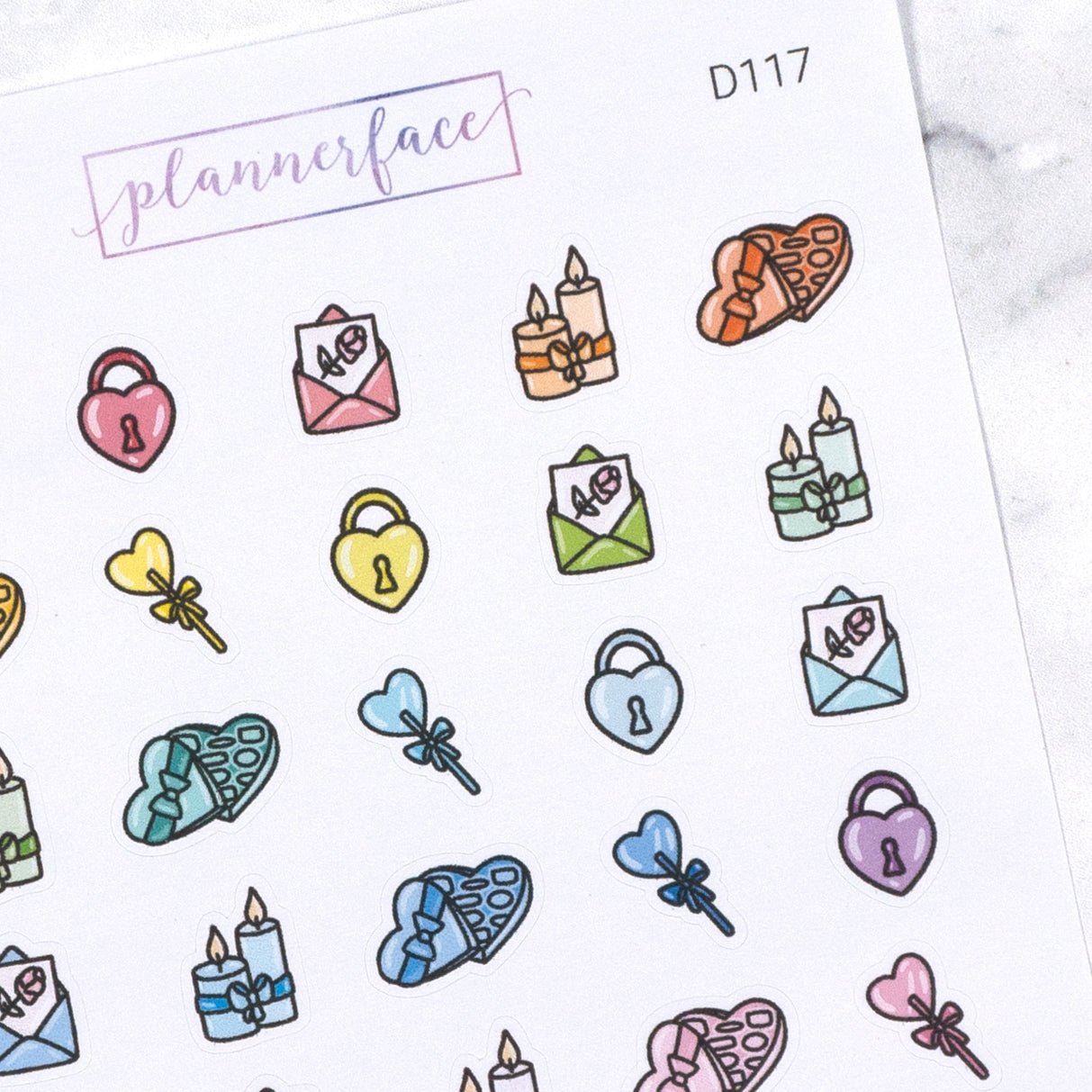 Valentine&#39;s Day Multicolour Doodle Sampler by Plannerface
