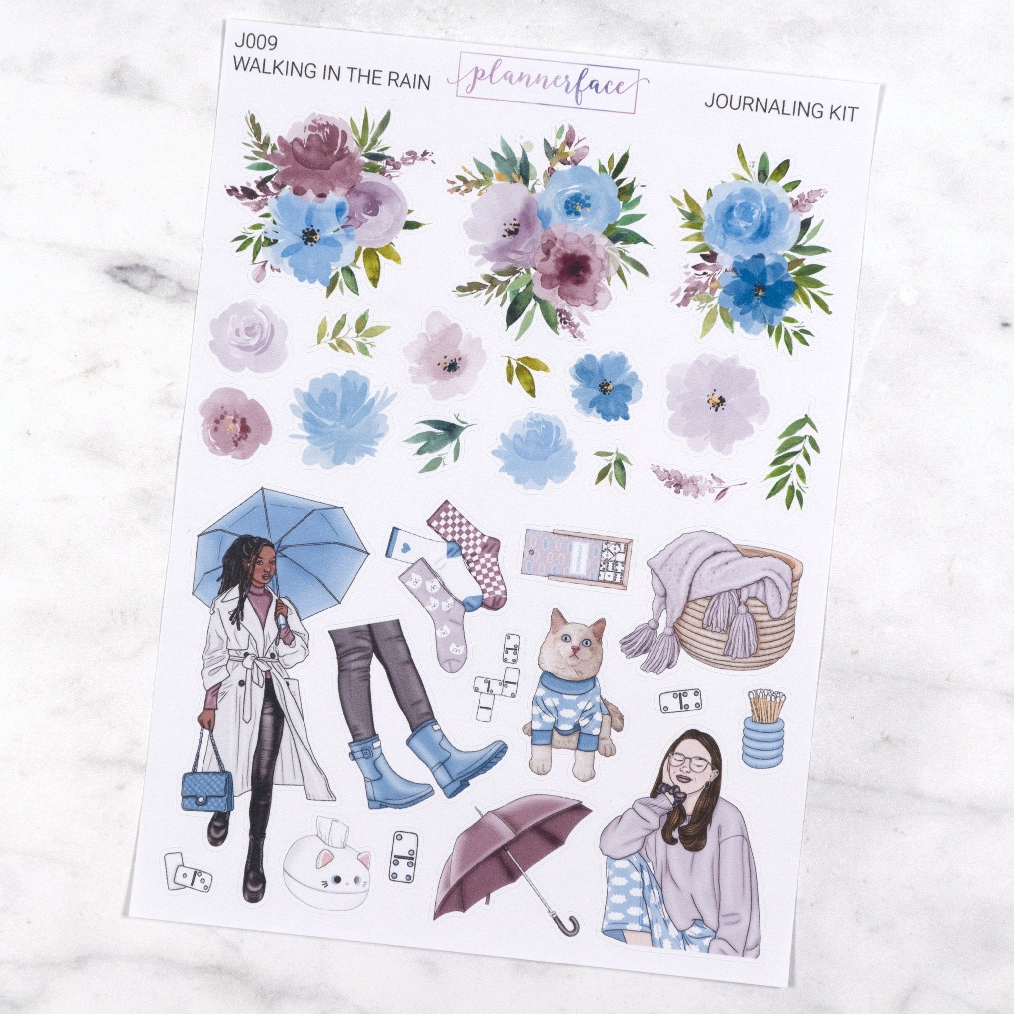 Walking in the Rain | Journaling Kit by Plannerface