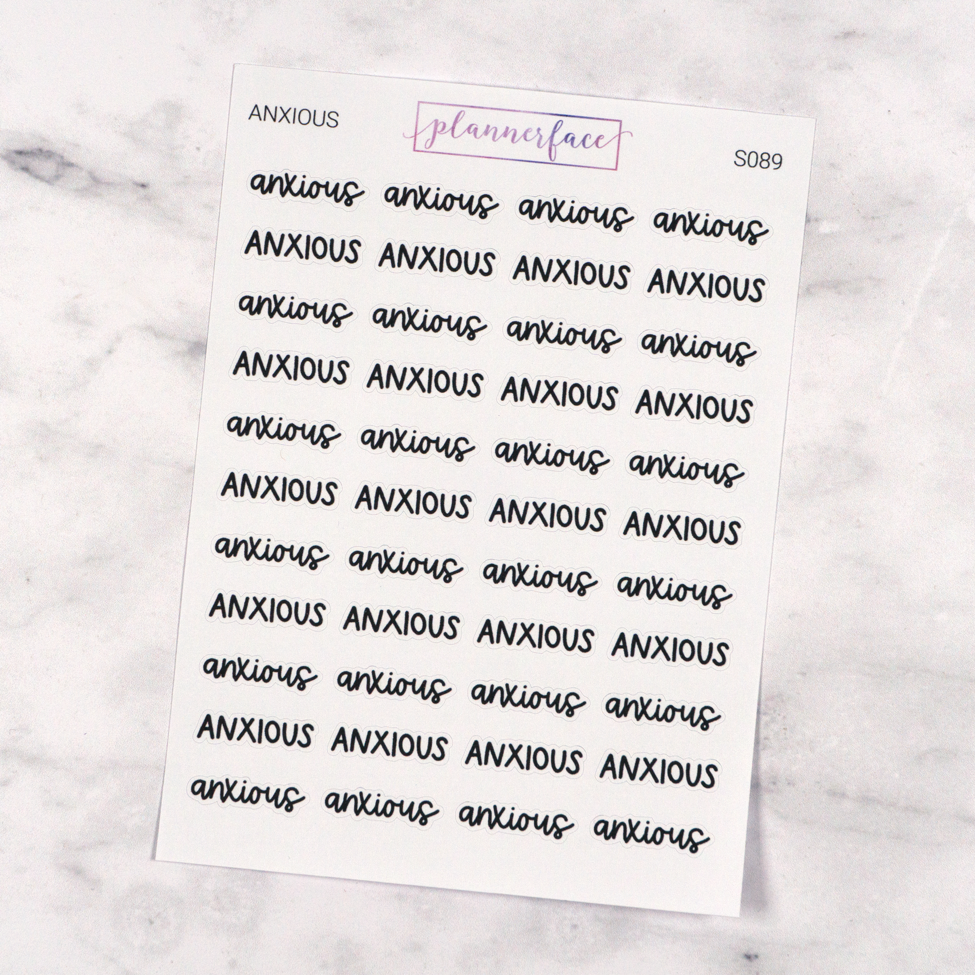 Anxious Script Stickers