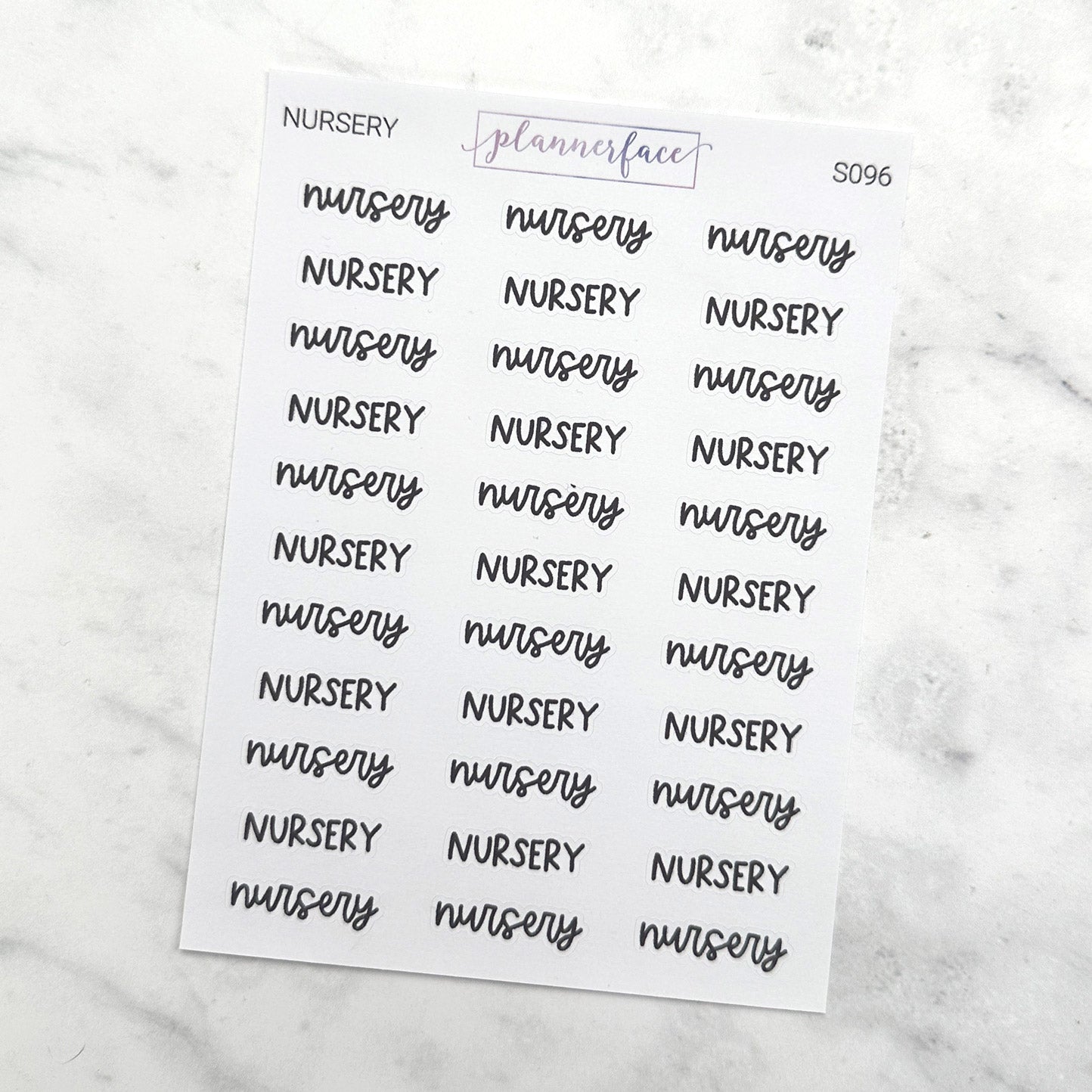 Nursery Script Stickers