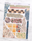 Vintage Pattern Torn Paper Edge Journalling Stickers