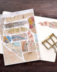 Maps V2 Torn Paper Edge Journalling Stickers