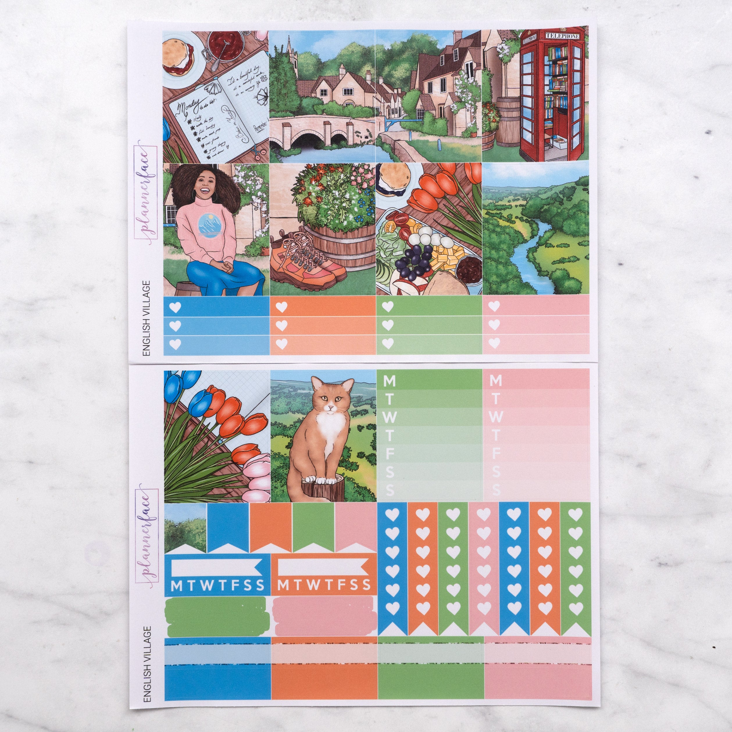 English Village Weekly Sticker Kit