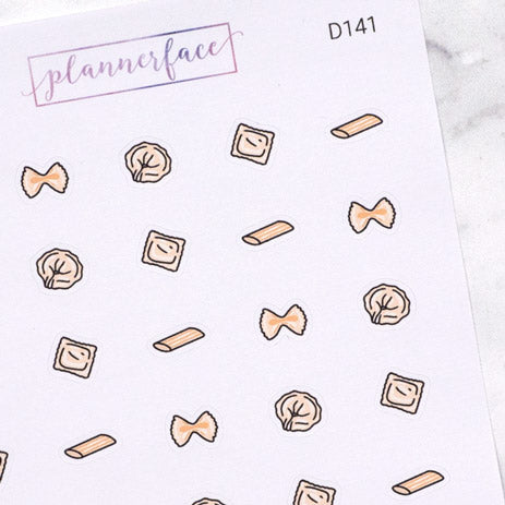 Pasta Shapes Doodle Stickers