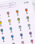 Wine Glass Doodle Stickers