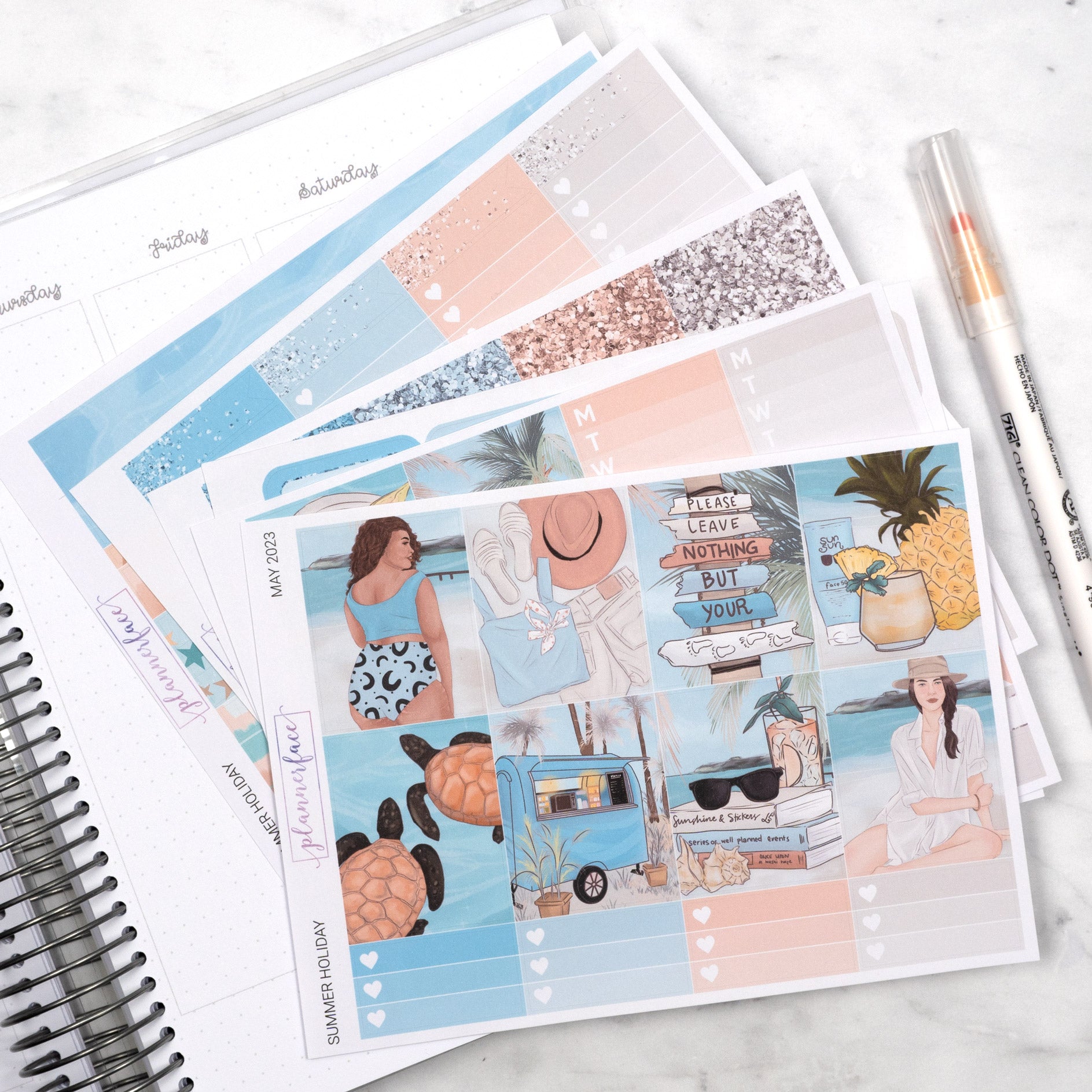 Summer Holiday Weekly Sticker Kit