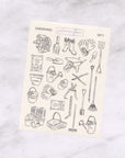 Gardening Line Art Transparent Journalling Stickers