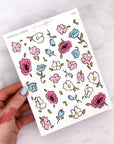 Whimsical Doodle Flowers Journalling Stickers