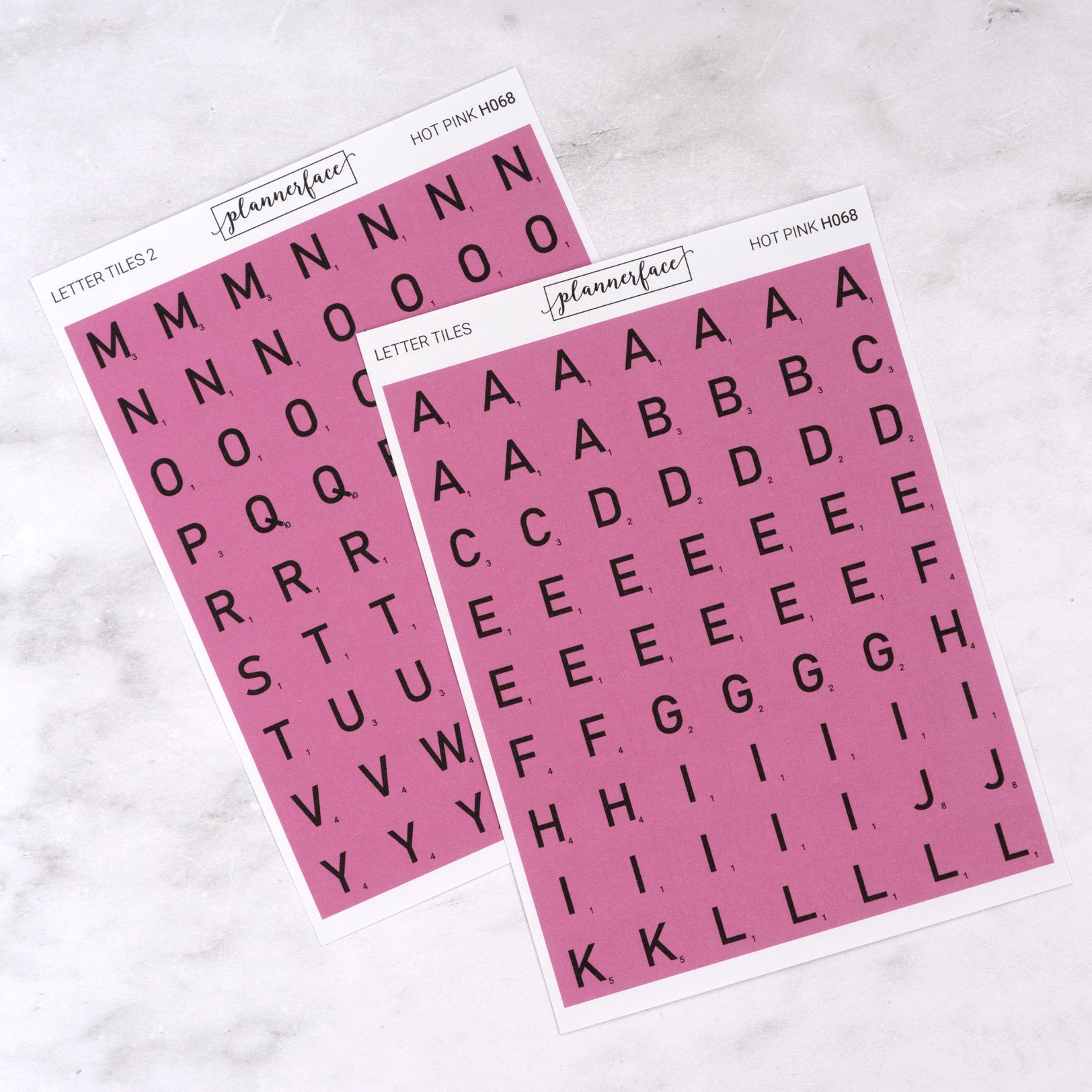 Letter Tile Alphabet Journalling Stickers (2 Sheets)