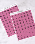 Letter Tile Alphabet Journalling Stickers (2 Sheets)