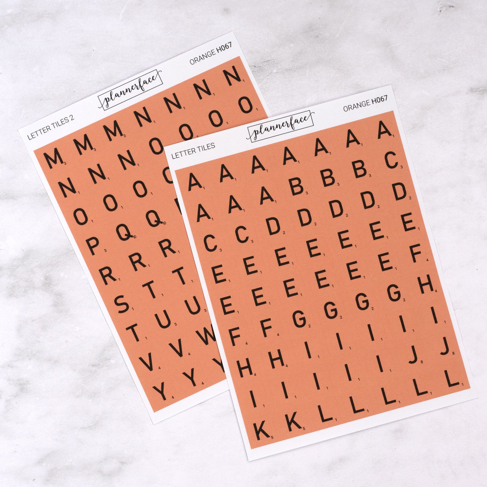 Letter Tile Alphabet Journalling Stickers (2 Sheets)