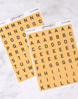 Letter Tile Alphabet Journalling Stickers (2 Sheets)