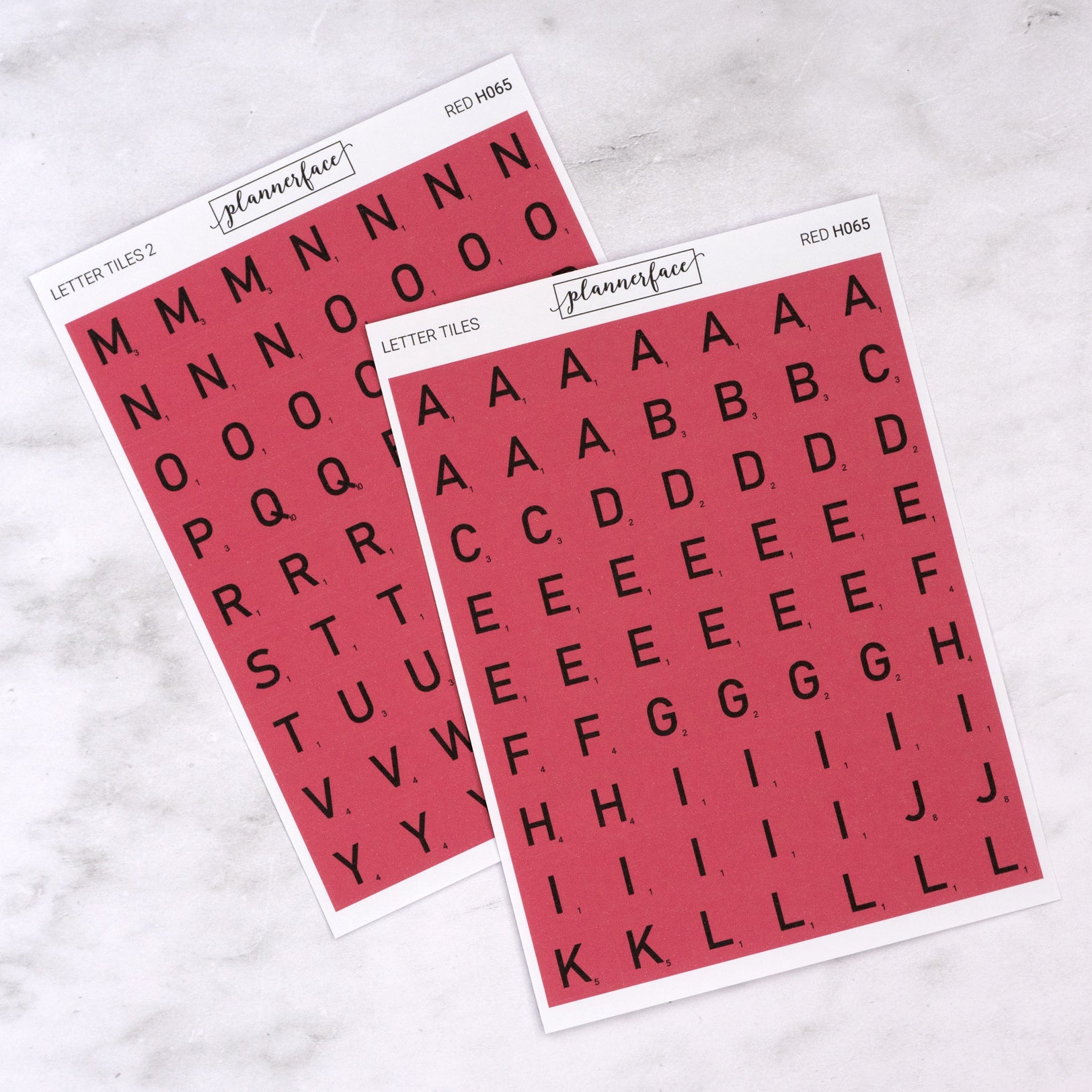 Letter Tile Alphabet Journalling Stickers (2 Sheets)