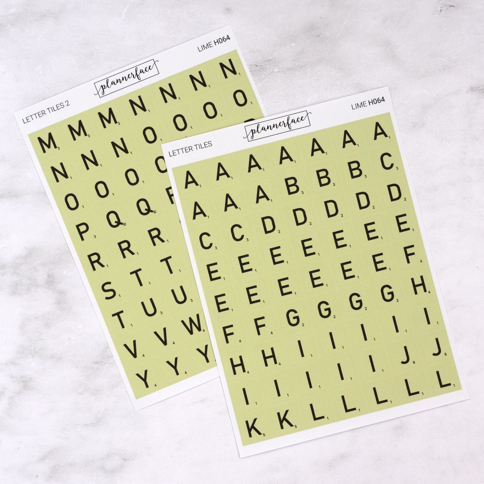 Letter Tile Alphabet Journalling Stickers (2 Sheets)