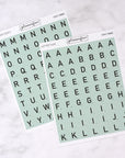 Letter Tile Alphabet Journalling Stickers (2 Sheets)