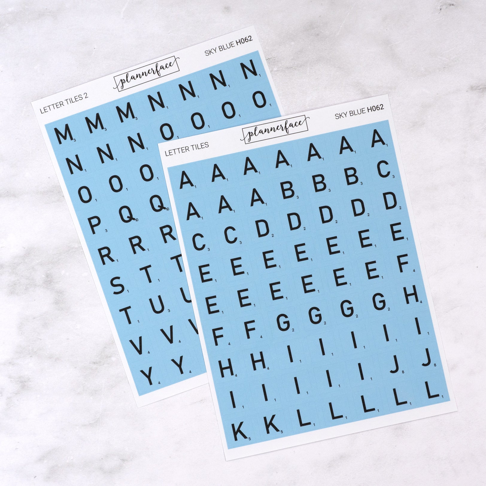 Letter Tile Alphabet Journalling Stickers (2 Sheets)