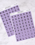 Letter Tile Alphabet Journalling Stickers (2 Sheets)