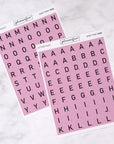 Letter Tile Alphabet Journalling Stickers (2 Sheets)