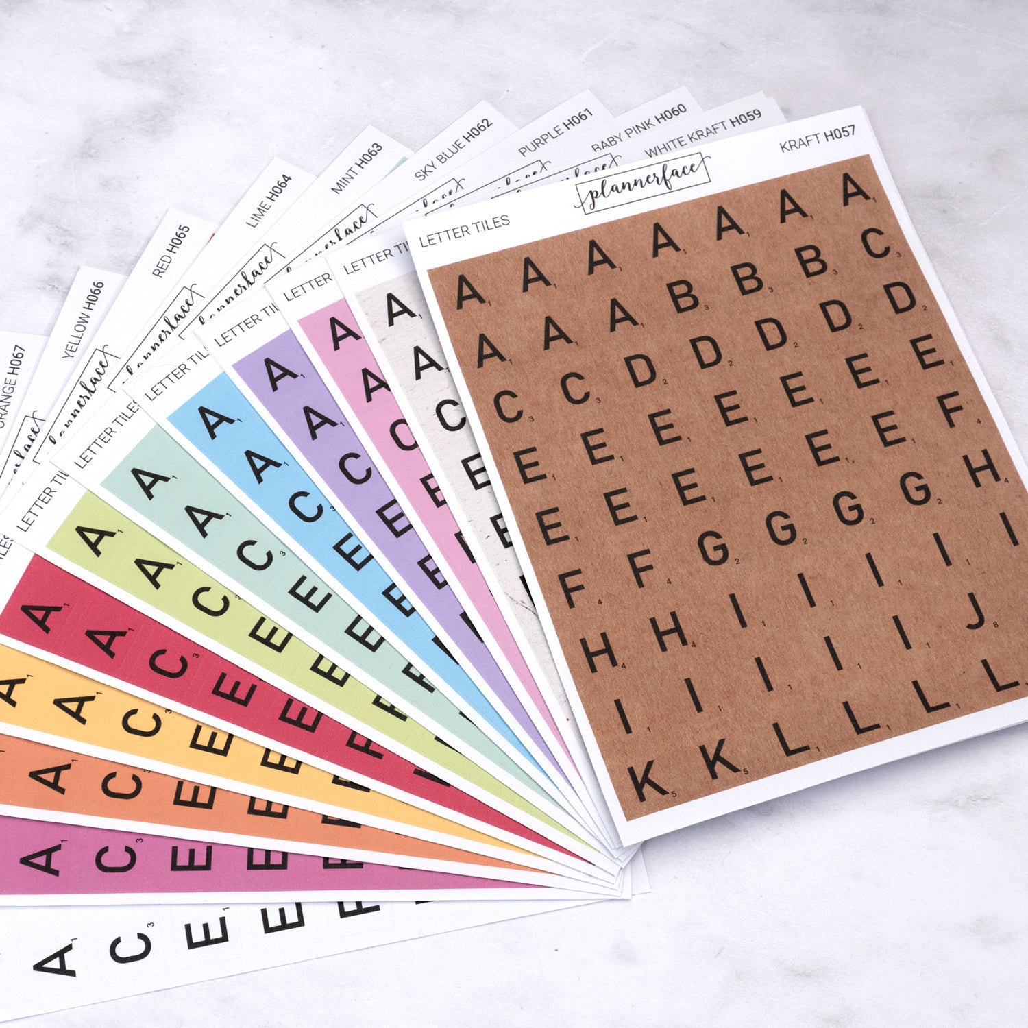 Letter Tile Alphabet Journalling Stickers (2 Sheets)