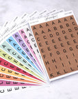 Letter Tile Alphabet Journalling Stickers (2 Sheets)