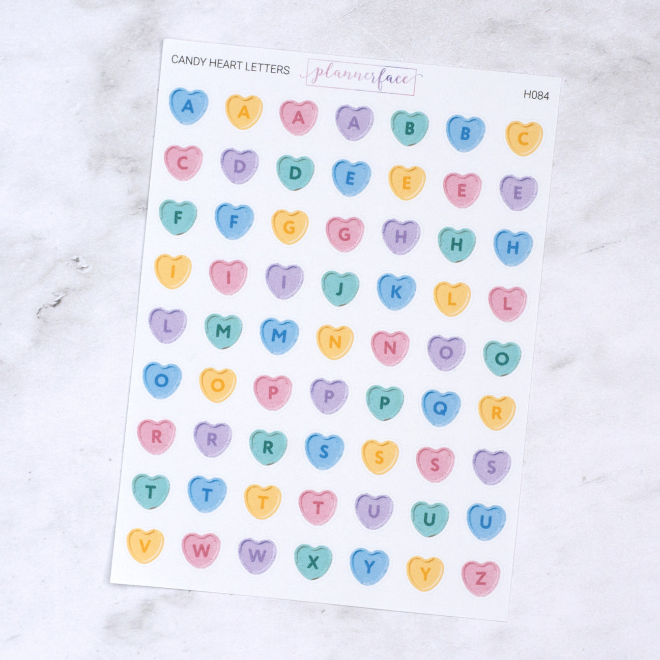 Candy Heart Alphabet Letter Journalling Stickers