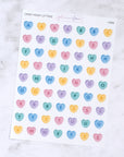 Candy Heart Alphabet Letter Journalling Stickers