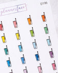 Toothbrush & Toothpaste Multicolour Doodle Stickers