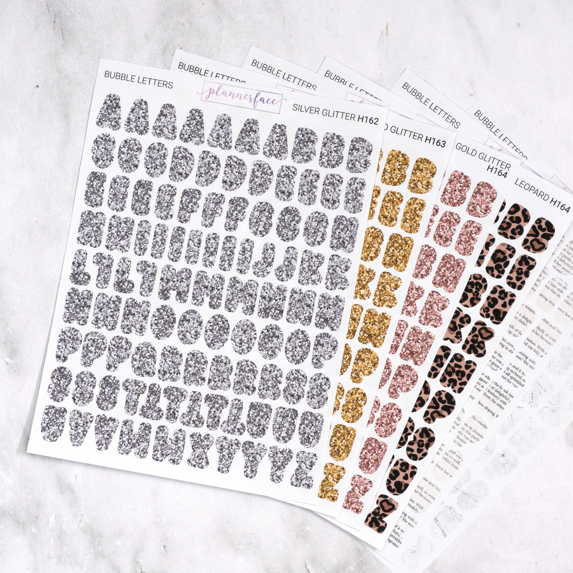 Patterned Bubble Letter Alphabet Journalling Stickers