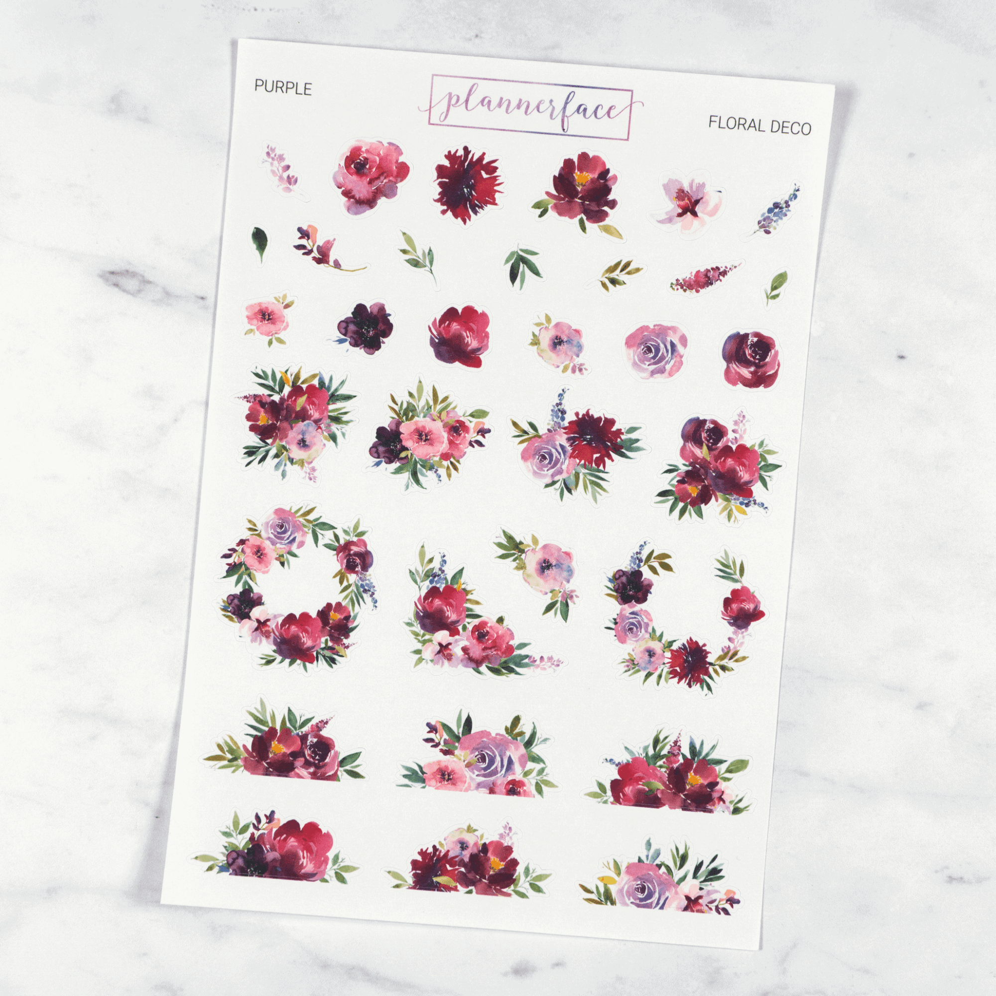 12 Sheet Floral Deco Bundle | Multicolour by Plannerface