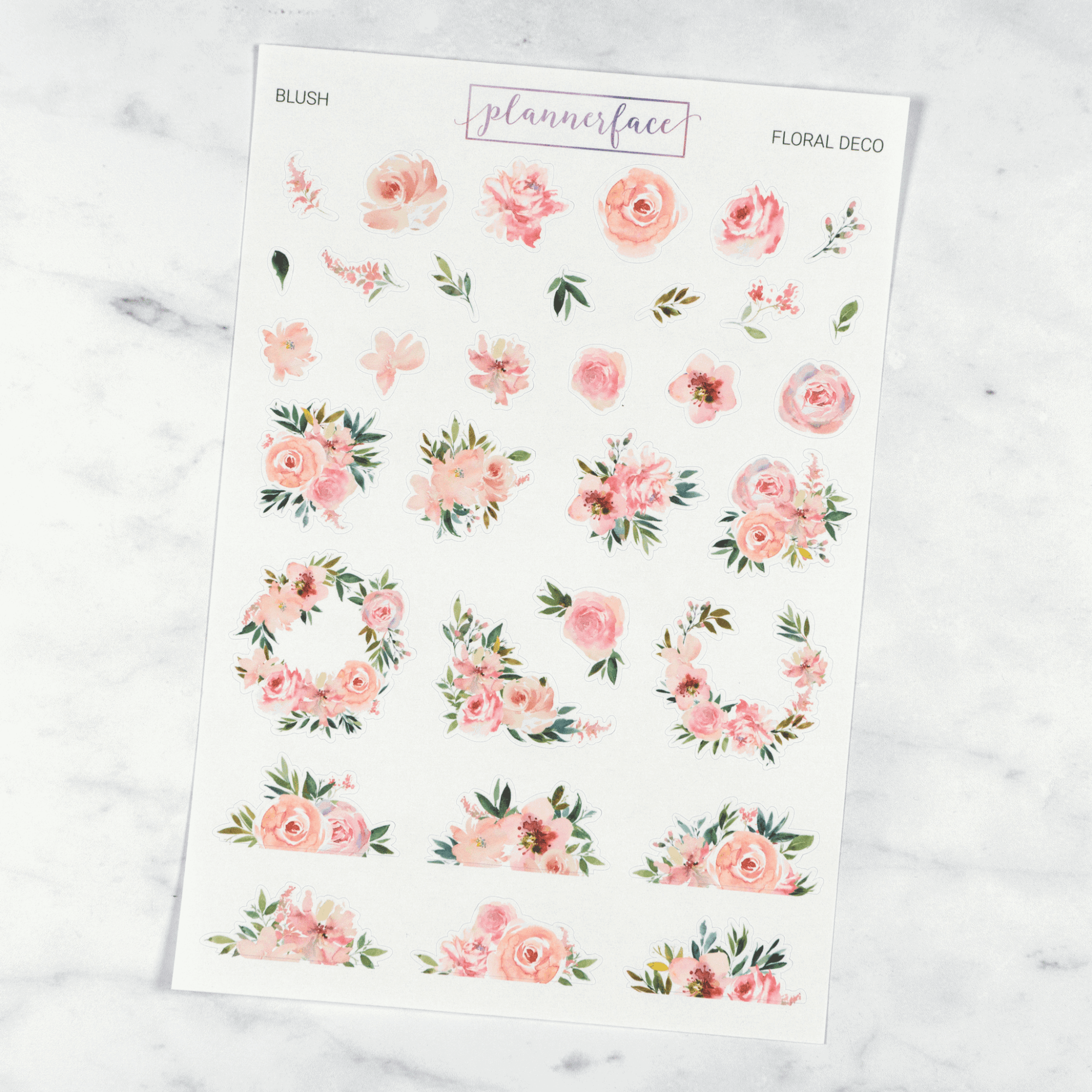 12 Sheet Floral Deco Bundle | Multicolour by Plannerface