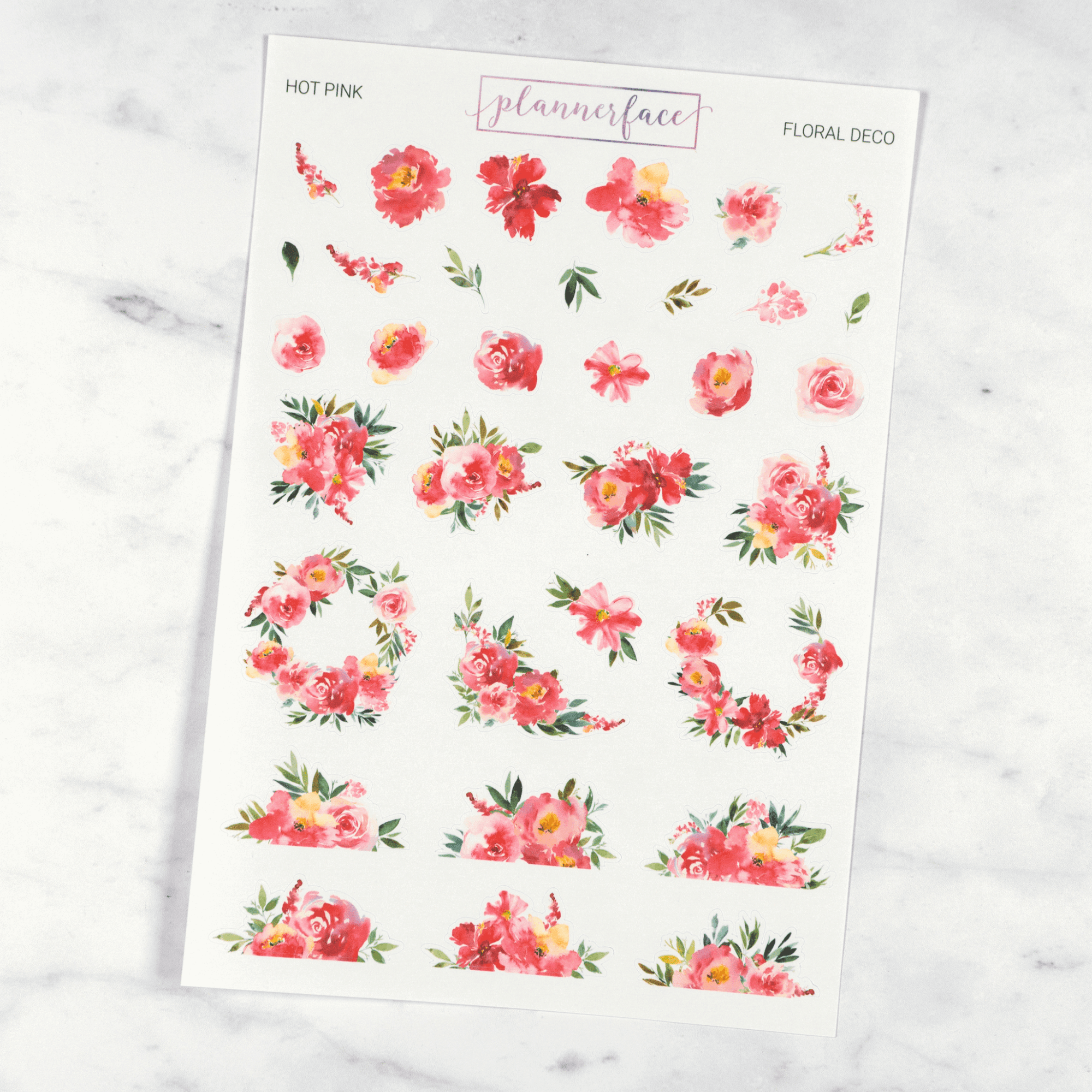 12 Sheet Floral Deco Bundle | Multicolour by Plannerface