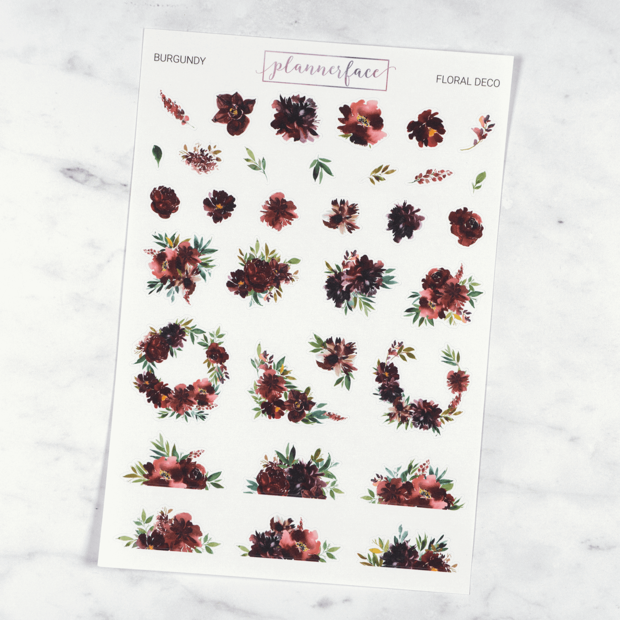 12 Sheet Floral Deco Bundle | Multicolour by Plannerface