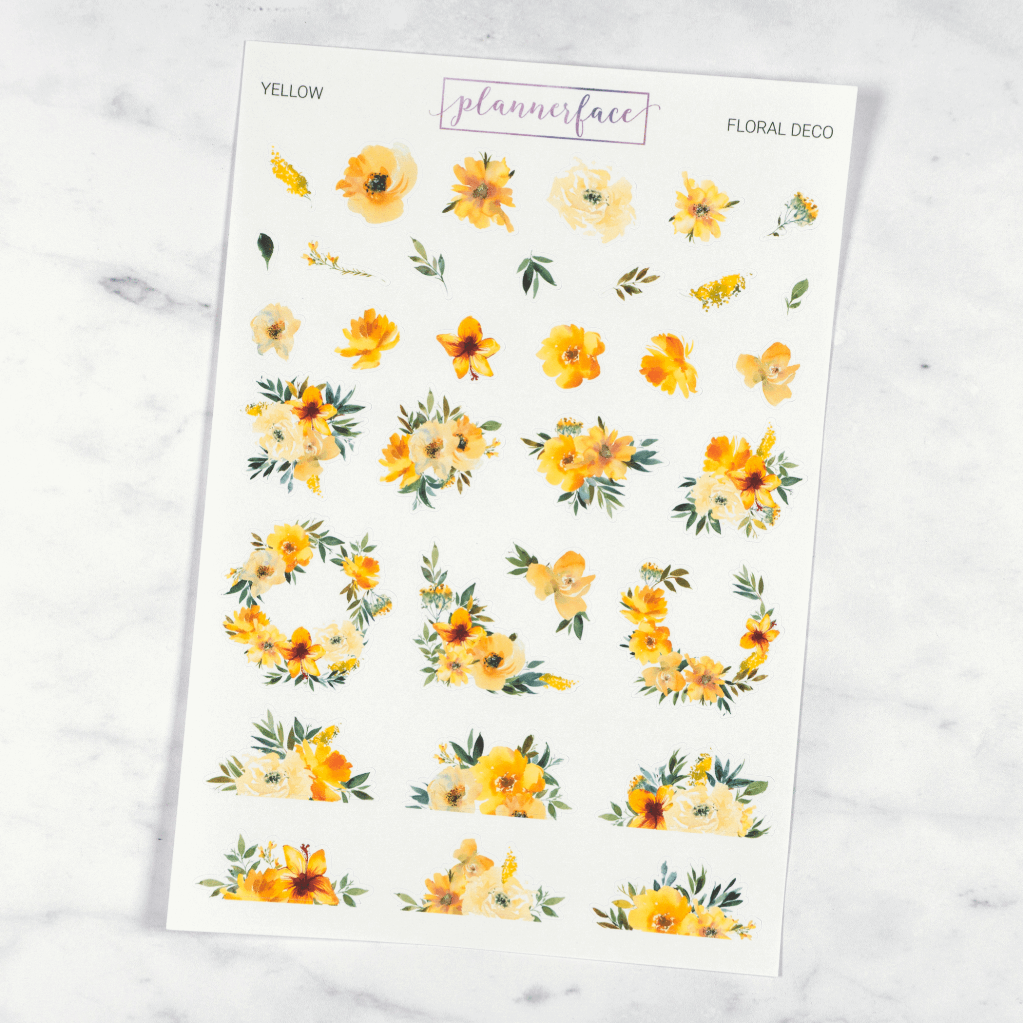 12 Sheet Floral Deco Bundle | Multicolour by Plannerface