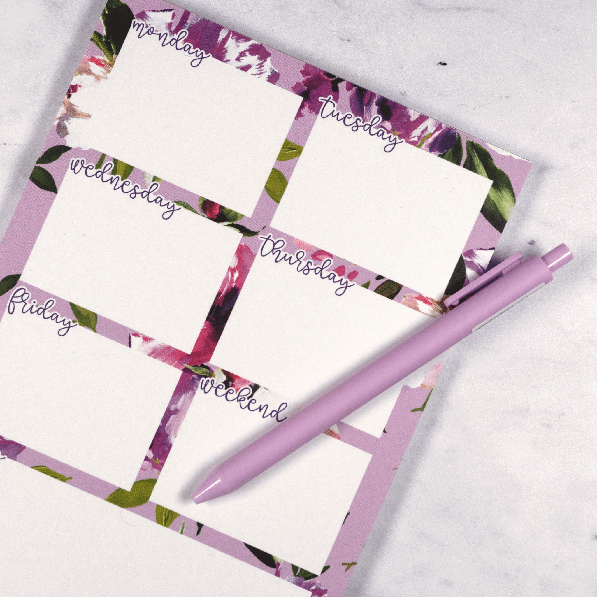 A5 Floral Weekly Notepad by Plannerface