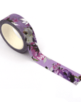 Believe | Silver Foiled Purple Floral Washi Tape by Plannerface