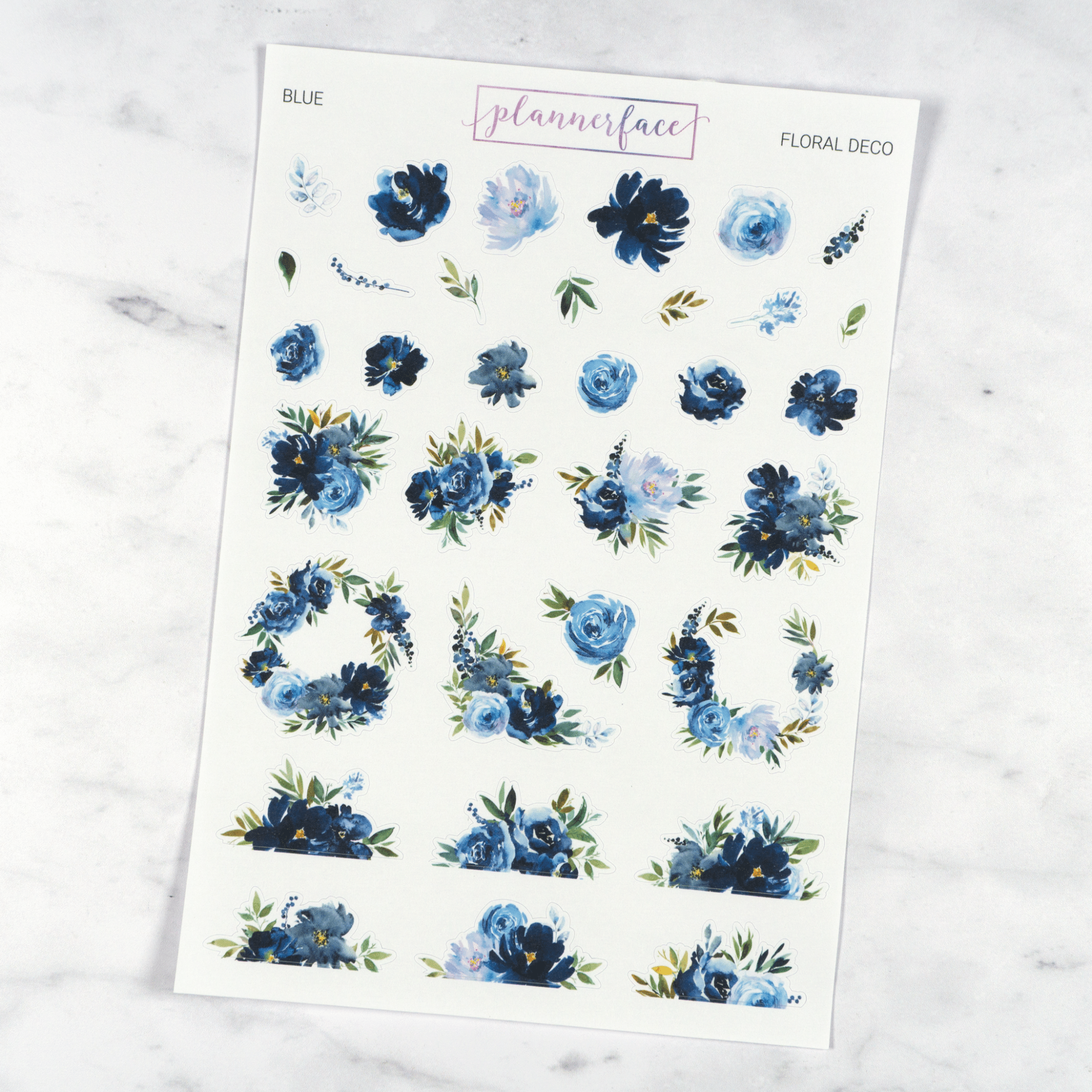Blue Floral Deco | Multicolour by Plannerface
