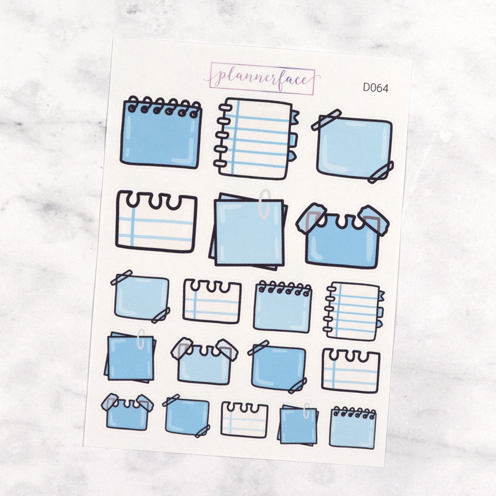 Blue Note Paper Multicolour Doodles by Plannerface
