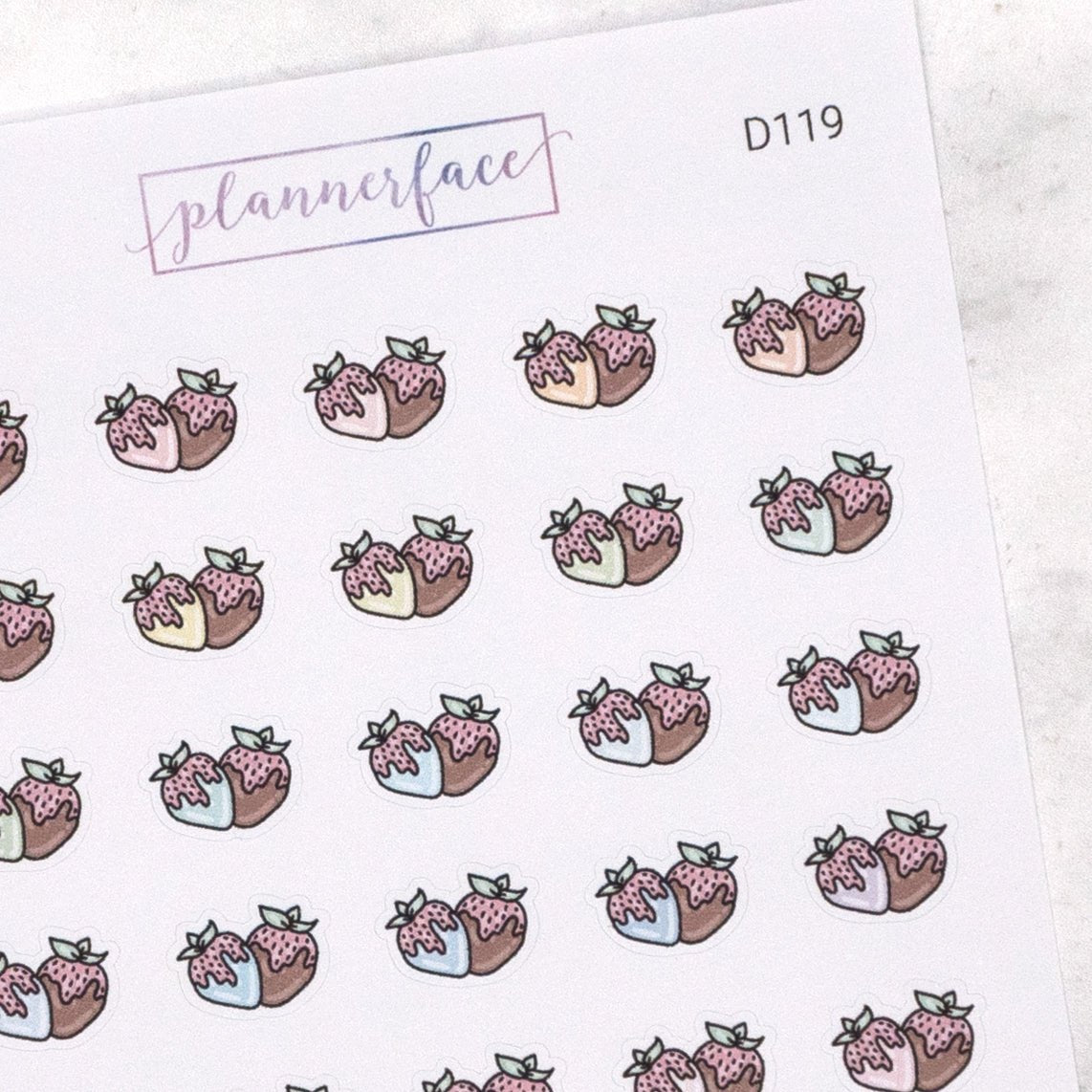 Chocolate Strawberries Multicolour Doodles by Plannerface