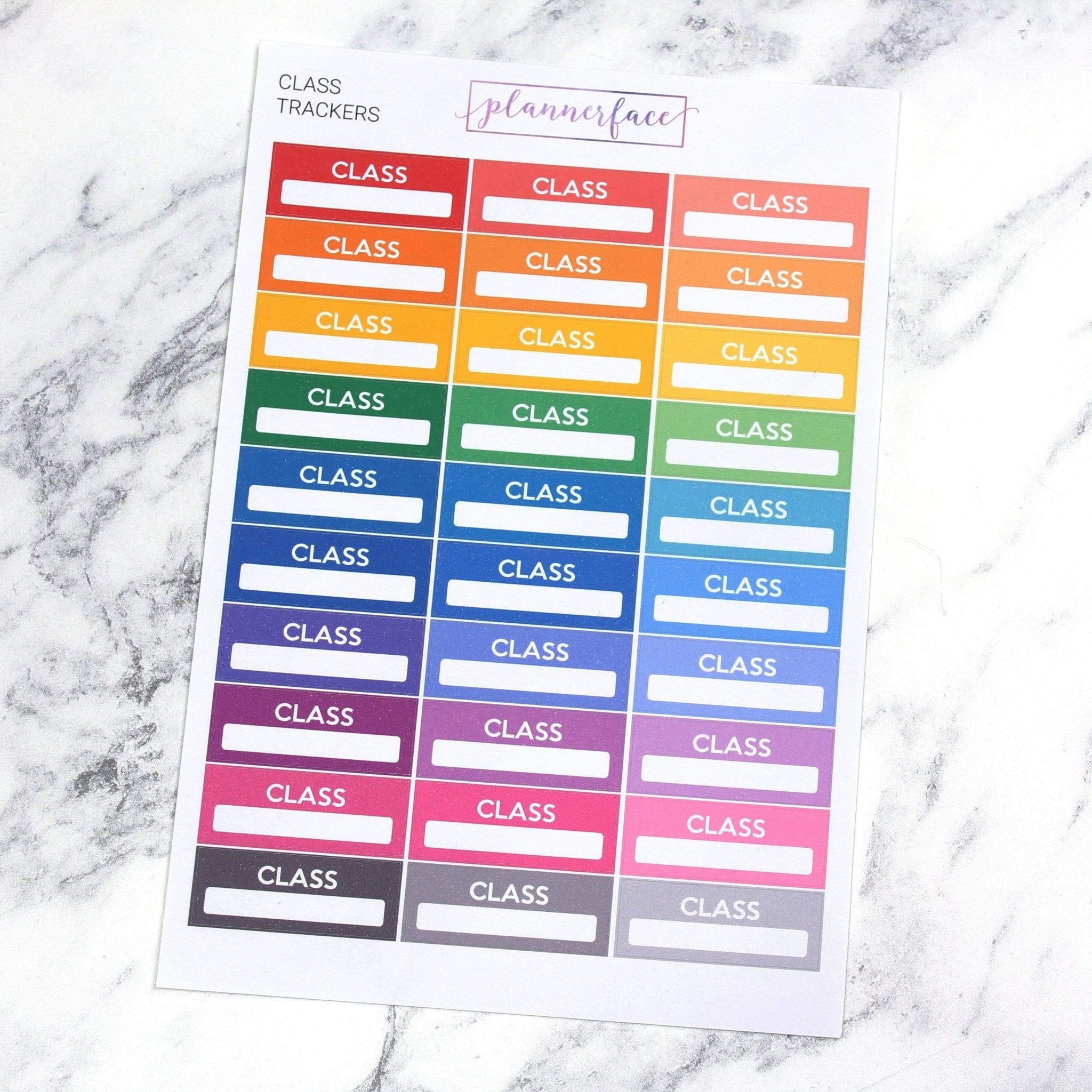 Class Trackers | Multicolour by Plannerface