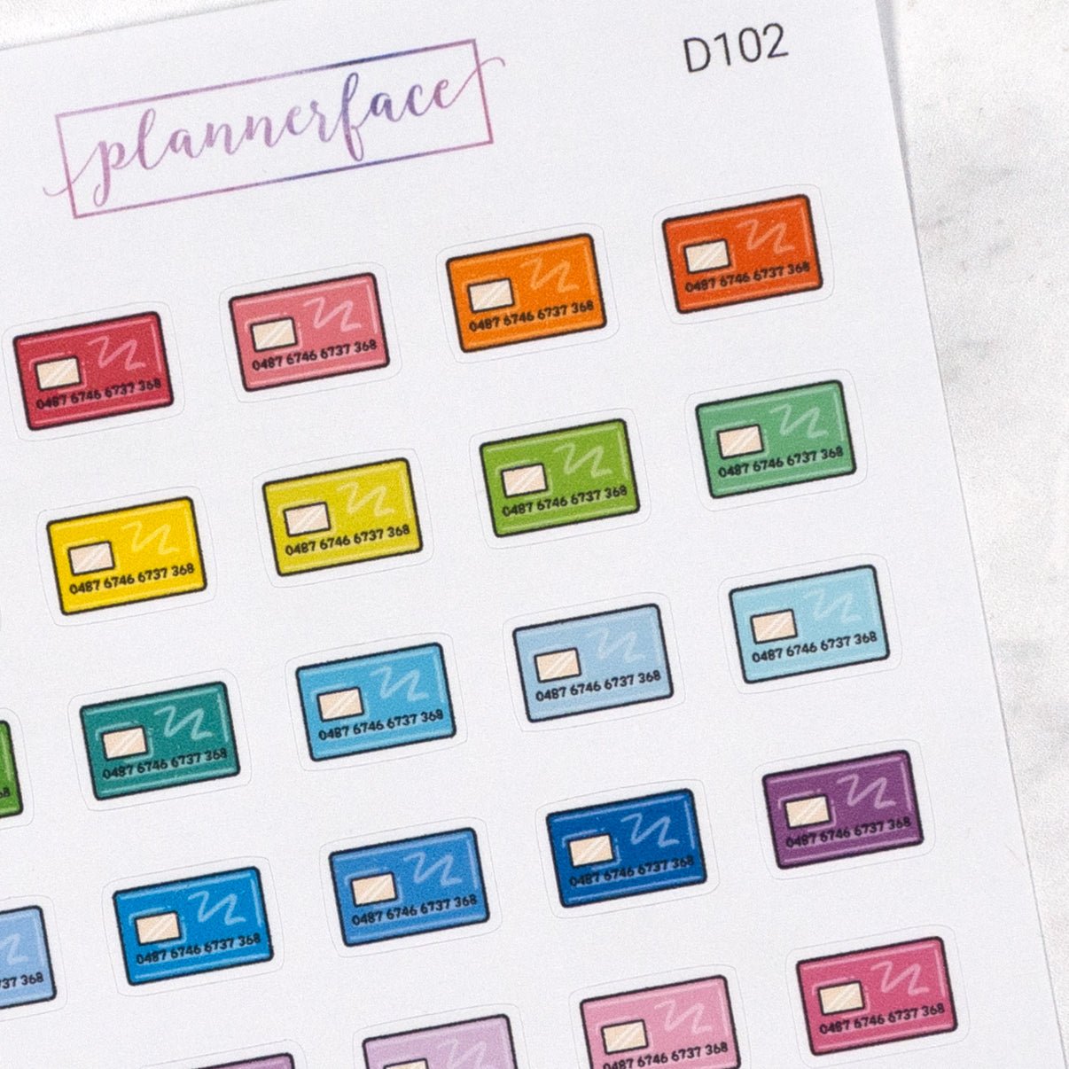 Credit Card Multicolour Doodles by Plannerface