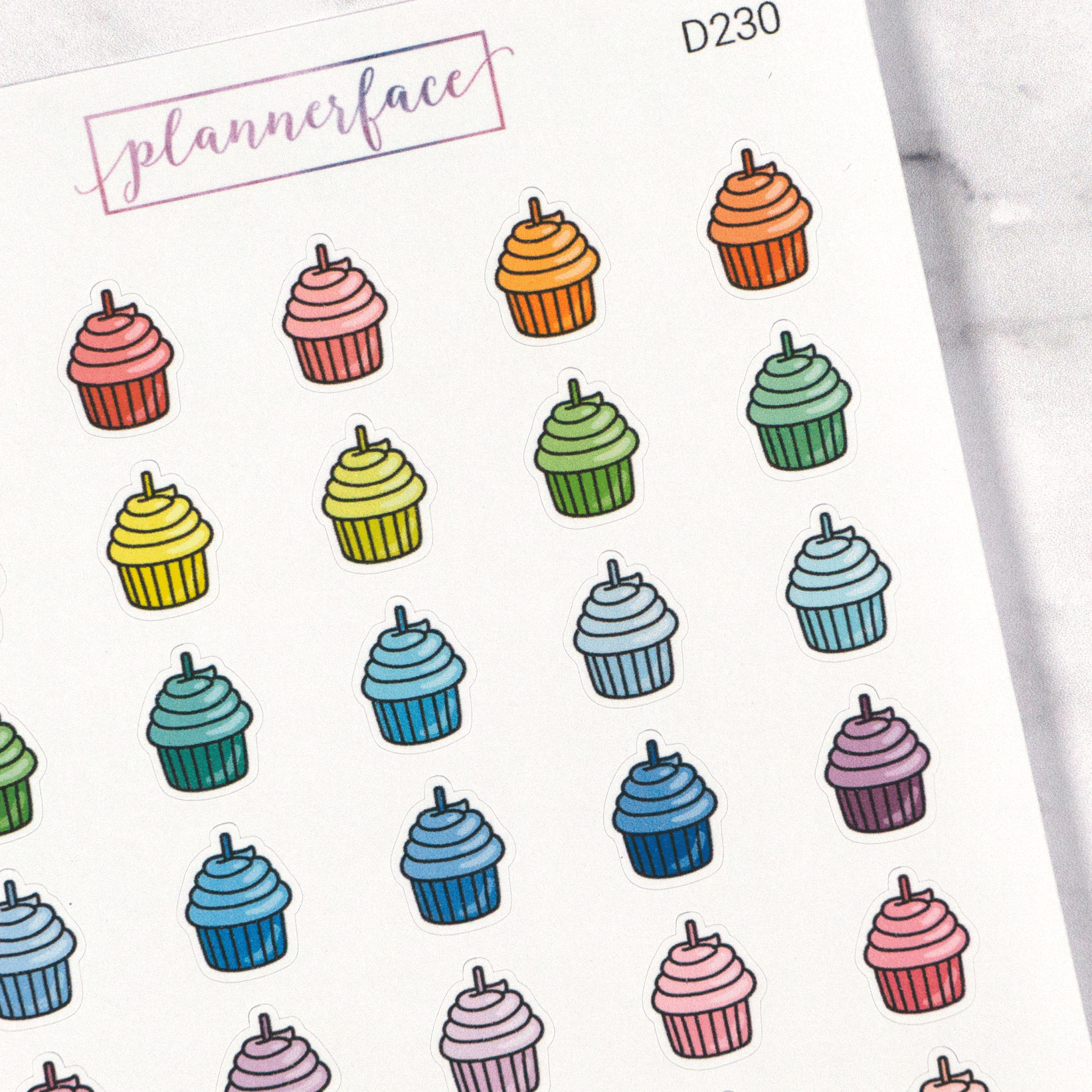 Cupcake Multicolour Doodles by Plannerface