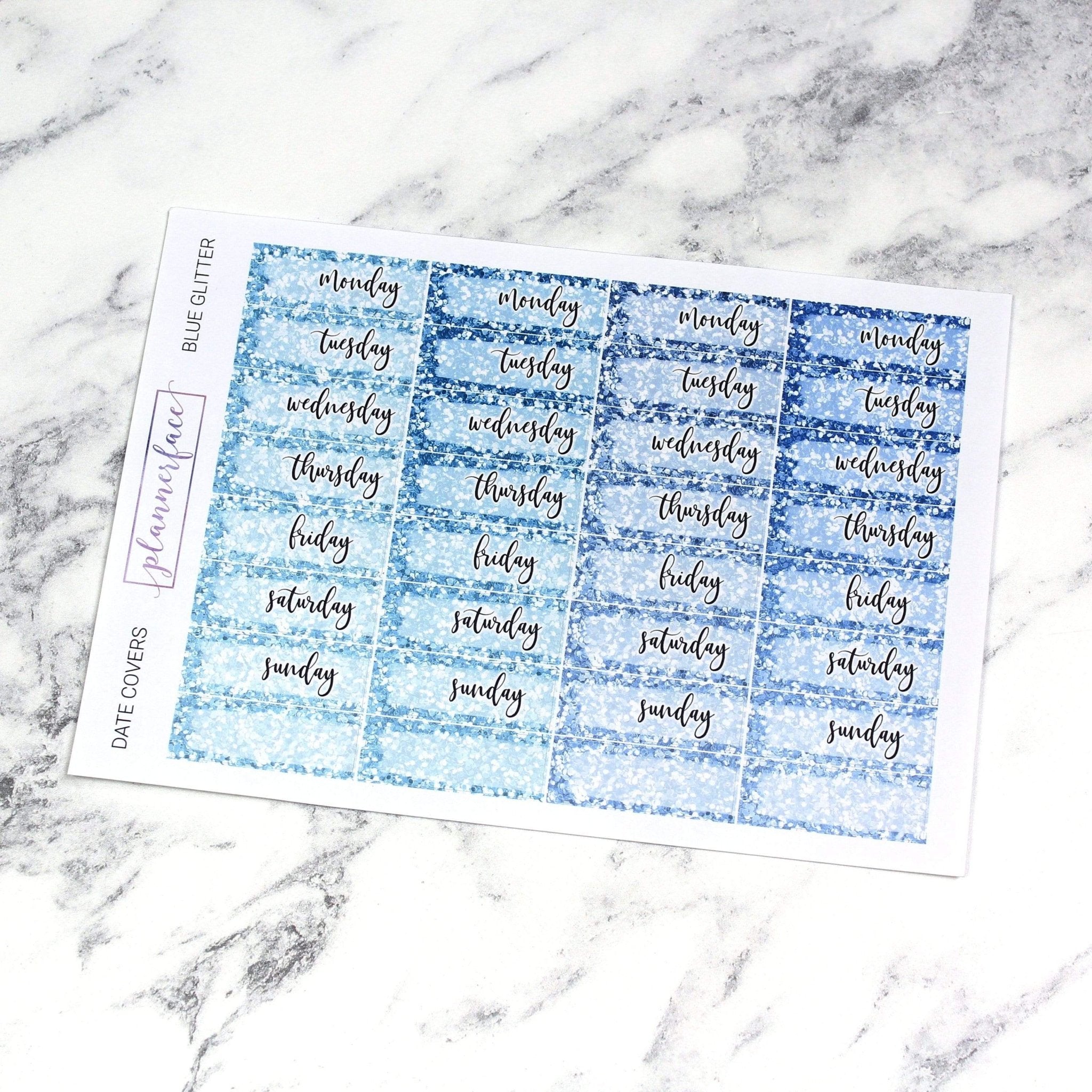 Date Covers | Blue Glitter by Plannerface