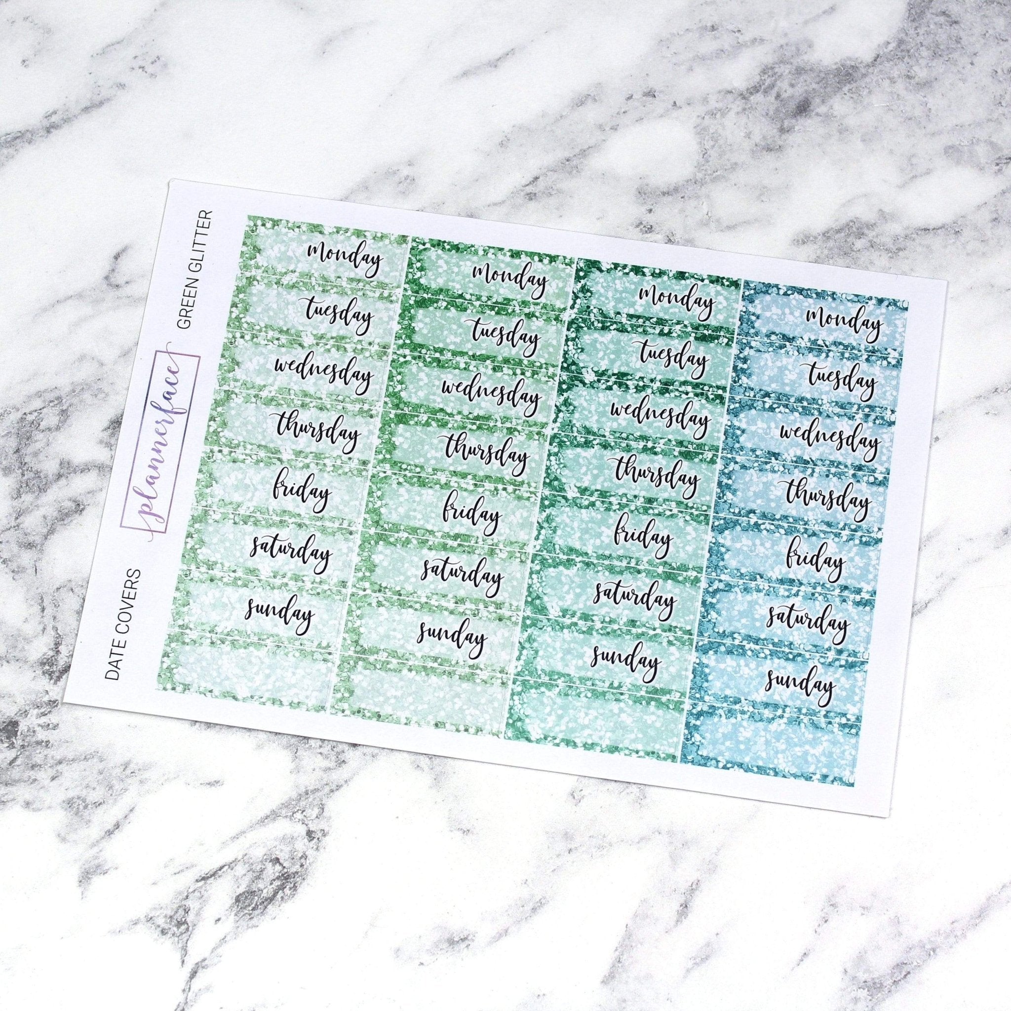Date Covers | Green Glitter by Plannerface