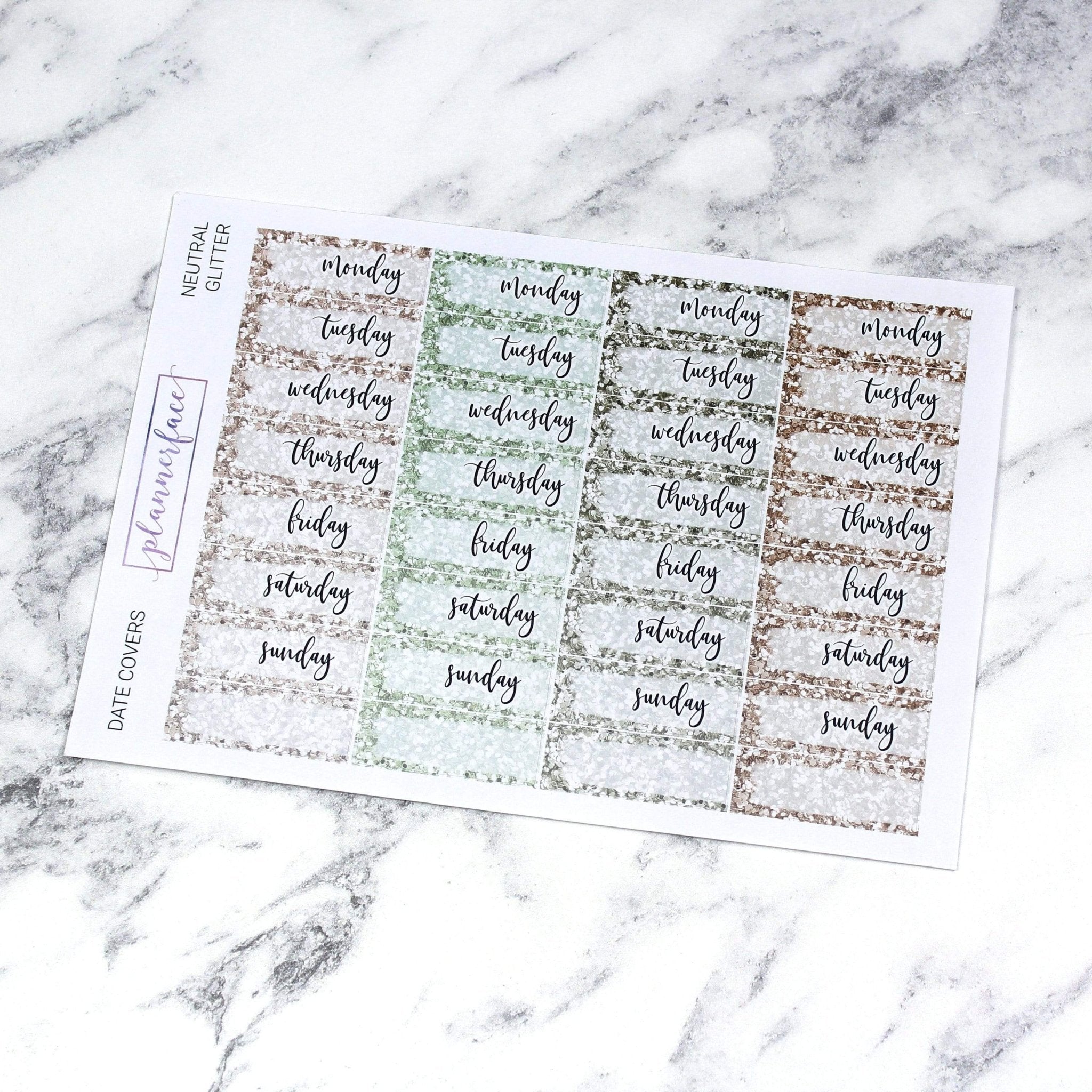 Date Covers | Neutral Glitter by Plannerface