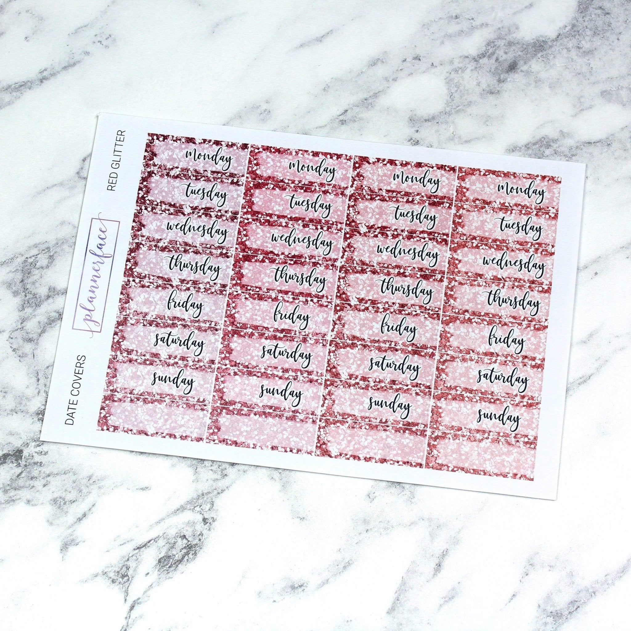 Date Covers | Red Glitter by Plannerface