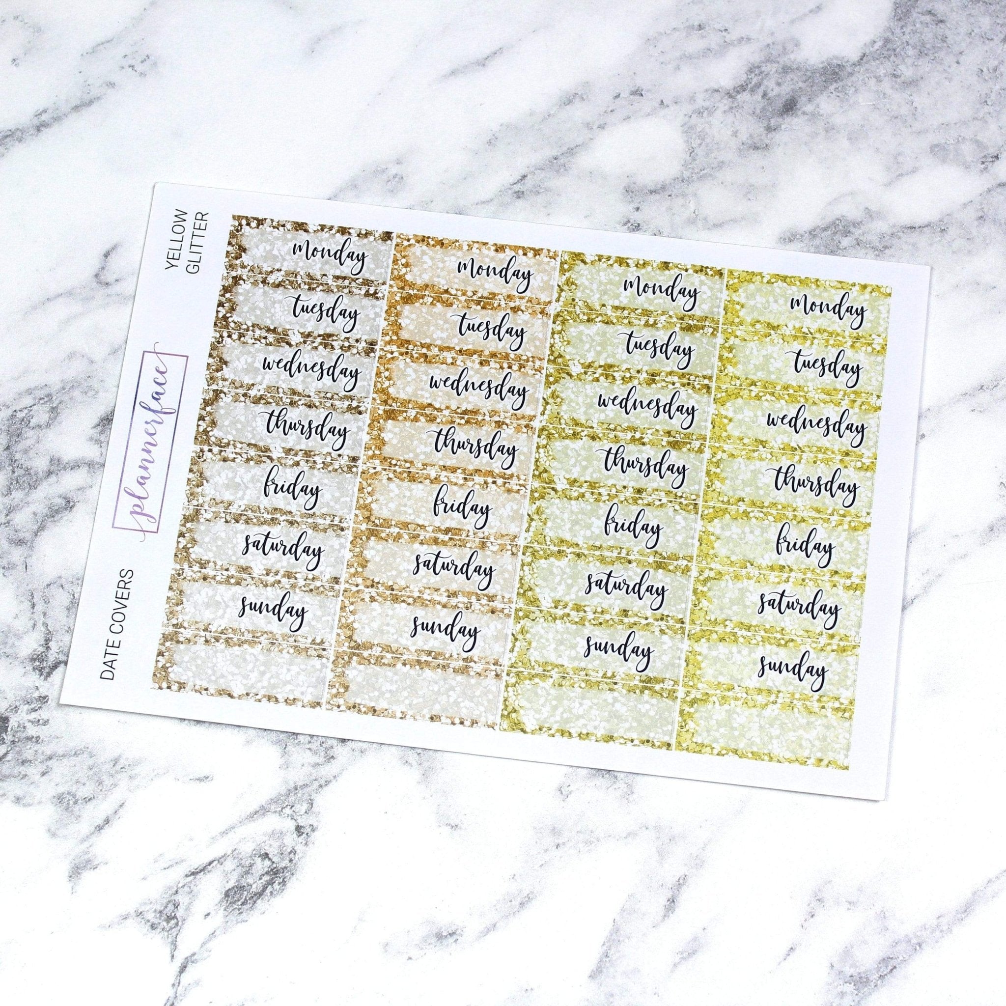 Date Covers | Yellow Glitter by Plannerface